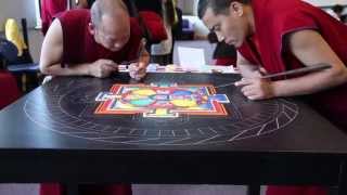 Tibetan Monks Create Sand Mandala at Clark College in Vancouver WA [upl. by Annadiana514]