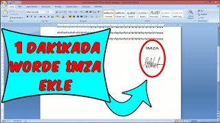 WORD BELGESİNE İMZA EKLEMEK  ATMAK [upl. by Argyres]