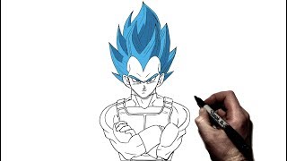 How to Draw Vegeta SSJ blue  Step By Step  Dragonball [upl. by Sharlene]