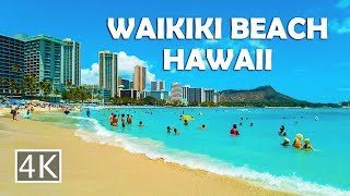 4K Waikiki Beach in Honolulu Hawaii  Walking Tour [upl. by Fakieh]