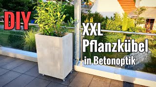 Tutorial XXL Pflanzkübel in Betonoptik selber machen  DIY [upl. by Gradeigh]