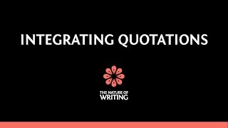 Integrating Quotations  Essay Writing [upl. by Trixie]