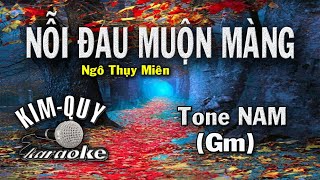 NỖI ĐAU MUỘN MÀNG  KARAOKE  Tone NAM  GmSol Thứ [upl. by Reibaj]