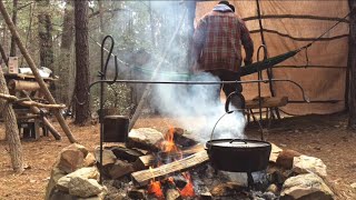 CAMP COOKING  Dutch Oven Beef Stew  Cast Iron Wednesday [upl. by Ahsilet]