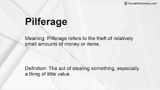 Pilferage Meaning [upl. by Lena]