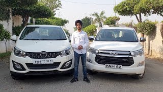 Toyota Innova Crysta Vs Mahindra Marazzo Detailed Comparison  Crazy4cars [upl. by Atila]