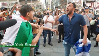 ProIsrael vs ProPalestine Protesters Clash in Times Square NYC May 20th 2021 [upl. by Jasmina]