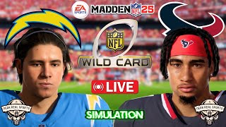 CHARGERS vs TEXANS  NFL PLAYOFFS  WILDCARD  MADDEN 25 PREDICTIONS [upl. by Kenay]