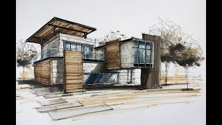 architecture sketching house 8 [upl. by Quillan571]