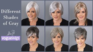 Different Shades Of Gray Hair  VogueWigs [upl. by Ettari239]