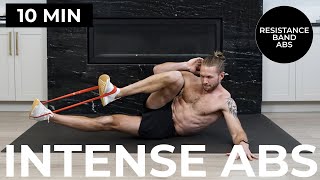 10 Min Resistance Band Ab Workout  NO REPEATS Strong Toned Abs [upl. by Adlesirk]