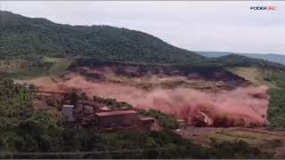 Momento exato do rompimento da barragem em Brumadinho MG [upl. by Uoliram642]