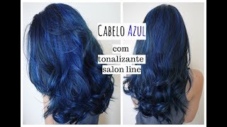 CABELO AZUL  COM TONALIZANTE BLUE ROCK SALON LINE  Por Jéssica Oliveira [upl. by Adore]