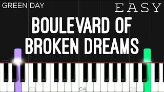 Green Day  Boulevard Of Broken Dreams  EASY Piano Tutorial [upl. by Storz]