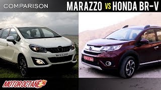 Mahindra Marazzo vs Honda BRV 2018 Comparison  Hindi  MotorOctane [upl. by Paco976]