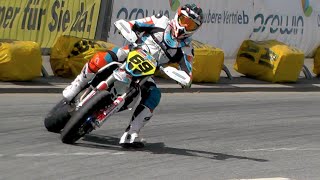 Supermoto Drifts Jumps amp Crashes  iDM St Wendel 2016 [upl. by Snapp919]