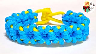 パラコードで花のブレスレットの編み方① Paracord Flower Bracelet ／ 結び方ナビ 〜 How to tie 〜 [upl. by Ennasor]