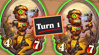 Mech Highroll TURN 1  Hearthstone Battlegrounds [upl. by Sandro]