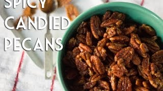 Spicy Candied Pecans Recipe  Holiday Gift Idea  Total Noms [upl. by Ylrebnik]