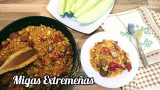 Auténticas MIGAS EXTREMEÑAS receta de Mi Abuela Ana  MIGAS DE PASTOR  MIGAS DE PAN [upl. by Eidde447]