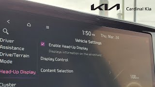 2022 Kia Sorento  How To Adjust Your HeadsUp Display [upl. by Aihsatal]