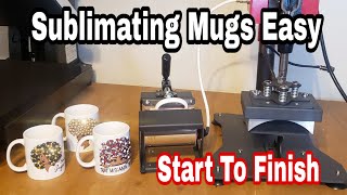 Sublimating and Blinging Mugs From Start to Finish US CUTTER Mug Press [upl. by Nwahsyt]