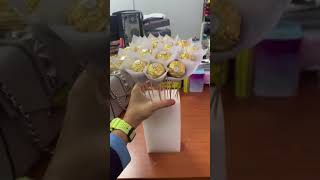 How to make ferrero rocher bouquet with baby breath 🎈 [upl. by Oisor653]