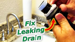 How To Fix Bathroom Sink Drain Leaks Underneath Gasket Threads SOLVED [upl. by Janice253]