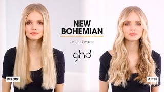 hair tutorial  textured waves  ghd wanderlust [upl. by Anelhtak]