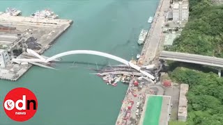 Shocking Bridge Collapse in Taiwan Caught on Camera [upl. by Mile598]