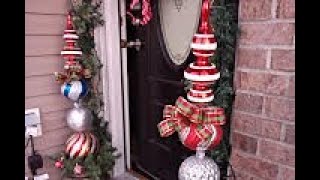 Outdoor Christmas Decor  Large Topiary and Large Gift Box idea [upl. by Aver]