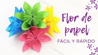 🌸 Cómo hacer una flor de papel fácil y rápido [upl. by Sundin]