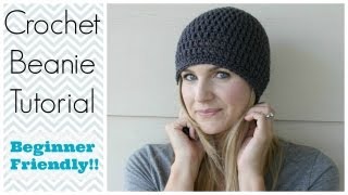 How to Crochet a Beanie Tutorial  Beginner Friendly [upl. by Hsakaa]