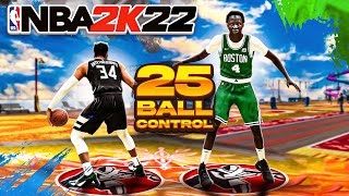 The POWER of a 25 BALL CONTROL in NBA 2K22  HOW TO DRIBBLE WITH A LOW BALL HANDLE [upl. by Ennoitna]