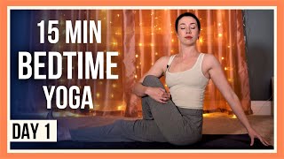 15 min Evening Yoga – Day 1 YOGA FOR FLEXIBILITY AND RELAXATION [upl. by Anasiul]