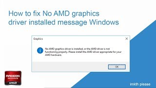 How to fix No AMD graphics driver is installed or the AMD driver is not functioning properly 2020 [upl. by Ettennaj]