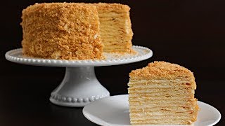 Napoleon Cake Recipe  Russian Torte Napoleon [upl. by Trepur]