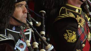 2010 Basel Tattoo massed pipes and drums [upl. by Naffets559]