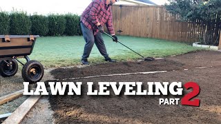 Lawn Leveling with Topsoil  Lawn Renovation  Part 2  Preparing for Ryegrass Seeding [upl. by Hasin]