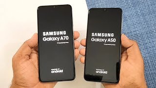 Samsung Galaxy A70 vs Galaxy A50 SpeedTest amp Camera Comparison [upl. by Nonnahsed569]