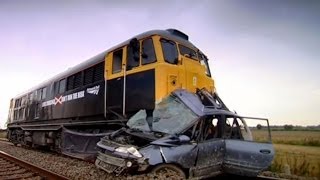 Car hit by train  Safety Message HQ  Top Gear  Series 9  BBC [upl. by Leizo491]