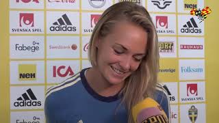 Magdalena Eriksson reacts to photo of her and Pernille Harder sharing a kiss at 2019 World Cup [upl. by Addie]