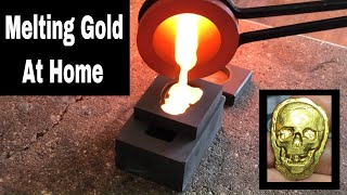 Melting Gold  Smelting Gold At Home [upl. by Sydelle]