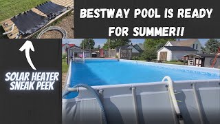 Bestway Above Ground Pool is Ready Solar Pool Heater Sneak Peak [upl. by Annerb]