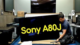 Sony 65quot A80J OLED Unboxing Setup and 4K HDR Video Demos [upl. by Tebazile]