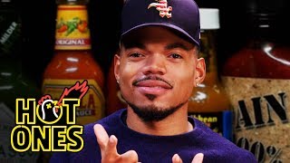 Chance the Rapper Battles Spicy Wings  Hot Ones [upl. by Hurd]