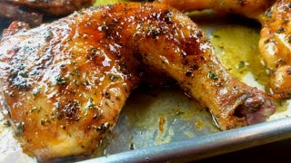 The Most Flavorful Crispy Moist Chicken Leg Quarters  Chicken Leg Quarter Recipe [upl. by Eelsnia]