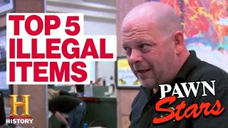 Pawn Stars 5 SUPER RARE ILLEGAL ITEMS  History [upl. by Hubble]