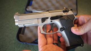 Beretta 92FS Compact inox finish tabletop review M9A1 [upl. by Carolan]