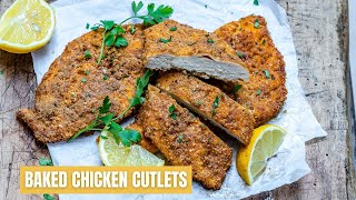 How To Make Chicken Cutlets In The Oven  Baked Parmesan Chicken Cutlets Keto Recipe  Blondelish [upl. by Ennirroc839]